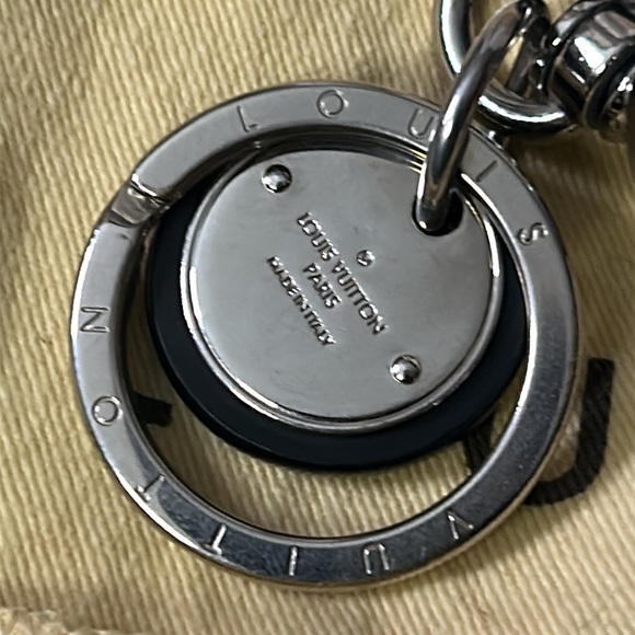 Louis Vuitton Damier Porte Cles black and silver keychain bag charm - Picture 10 of 14